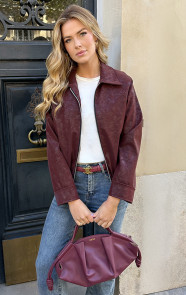 The Musthaves Coated Oversized Jacket Burgundy