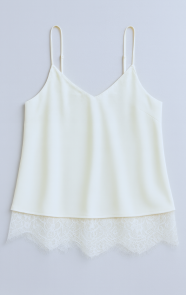 The Musthaves Satin Lace Top Ecru