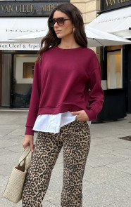 The Musthaves Sweater Blouse Combo Burgundy