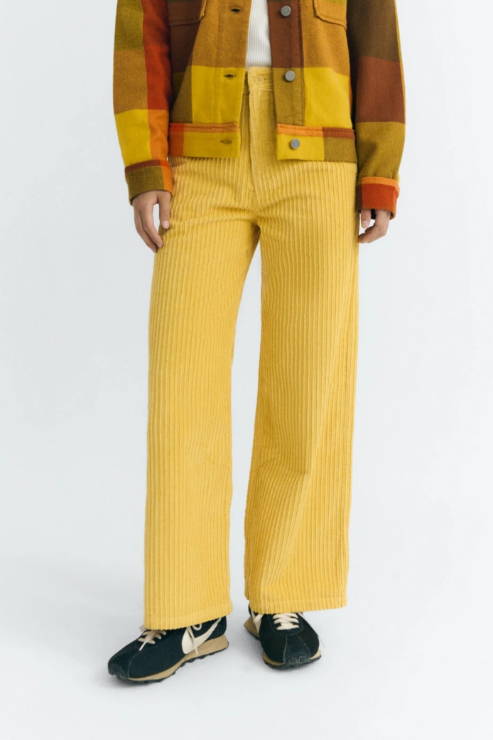 Thinking mu Damen vegan Hose Corduroy Karina Gelb