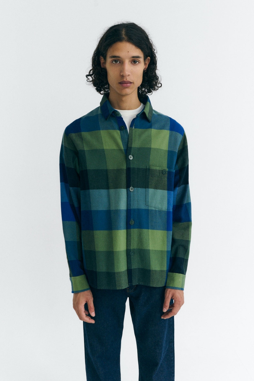 Thinking mu Herren vegan Hemd Kariert Theo GrÃ¼n