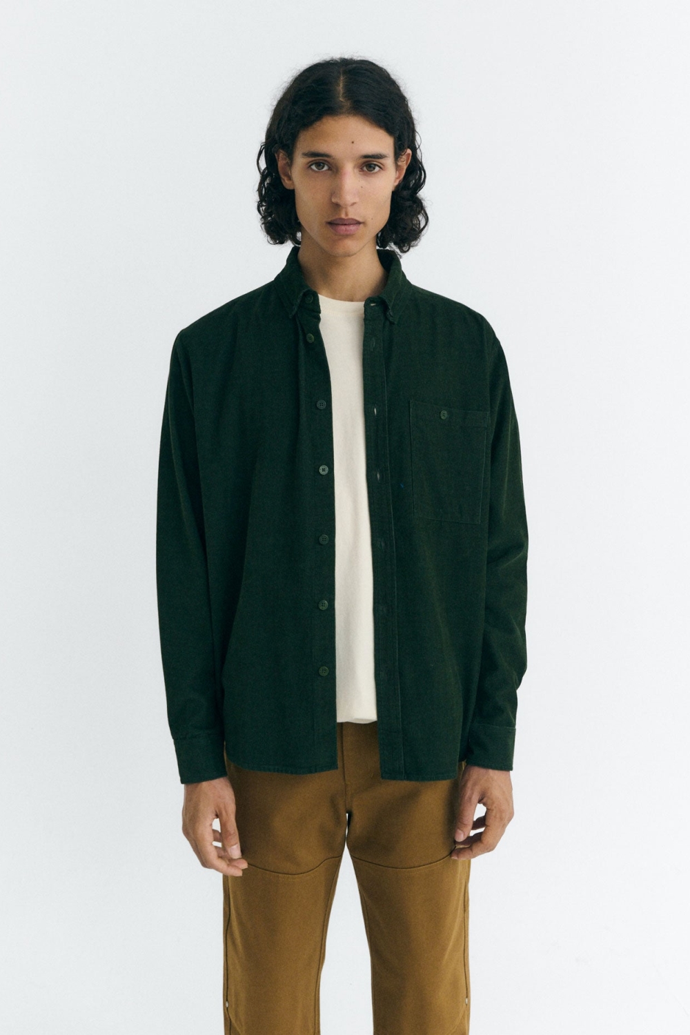 Thinking mu Herren vegan Hemd Corduroy Anto GrÃ¼n