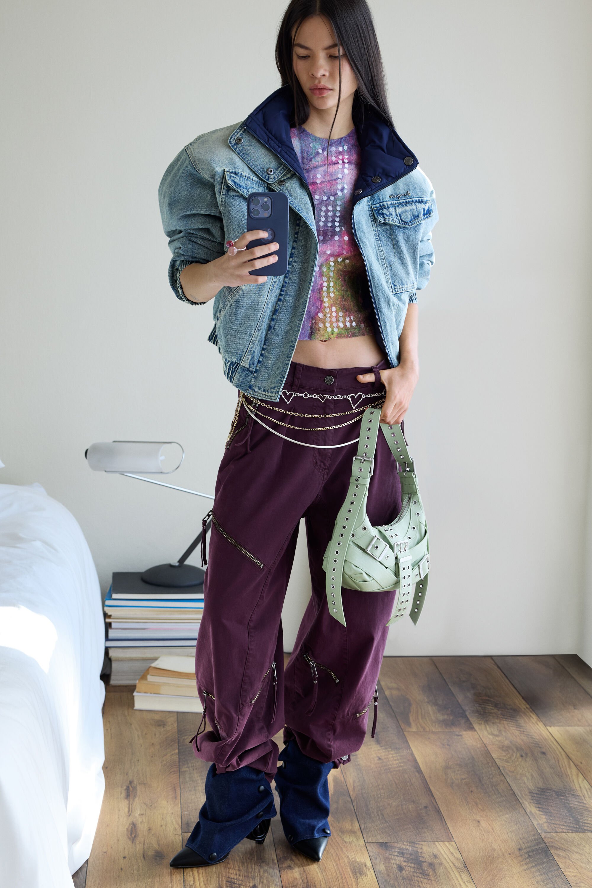 Desigual Tie-dye broek met ritsen - RED