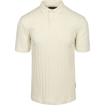 Marc O'Polo T-shirt  Knitted Poloshirt Ribstructuur Off White