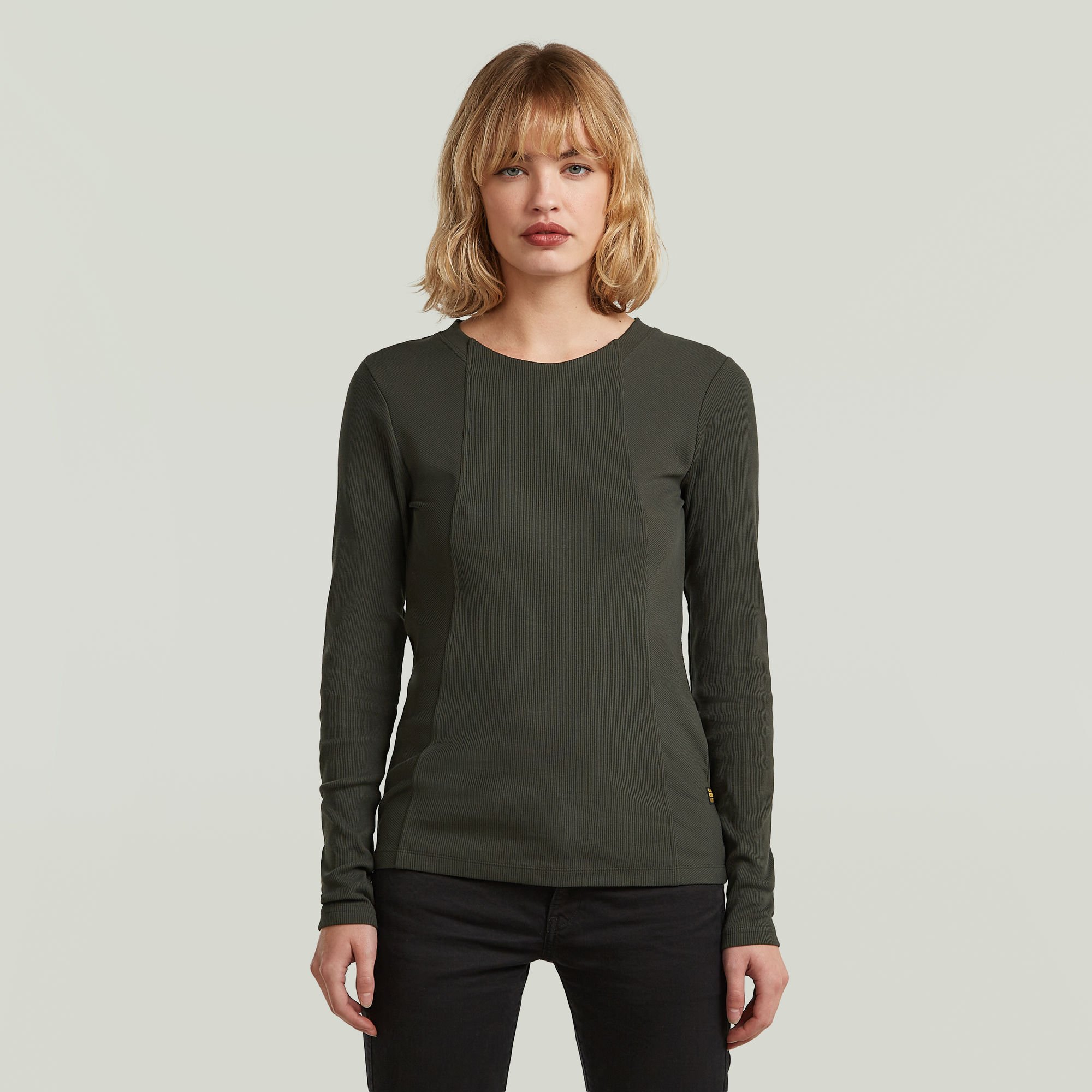 G-Star RAW A-Line Slim Rib T-shirt - Grijs - Dames