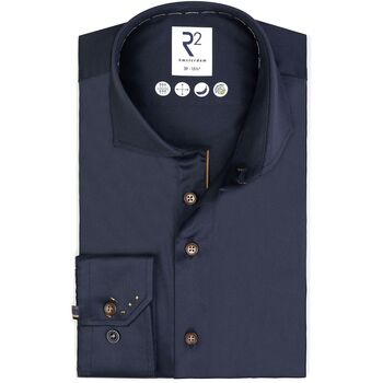 R2 Amsterdam Overhemd Lange Mouw  R2 Overhemd Fine Twill Navy