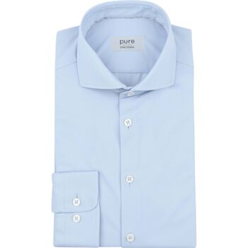 Pure Overhemd Lange Mouw  The Functional Shirt Super Stretch Lichtblauw