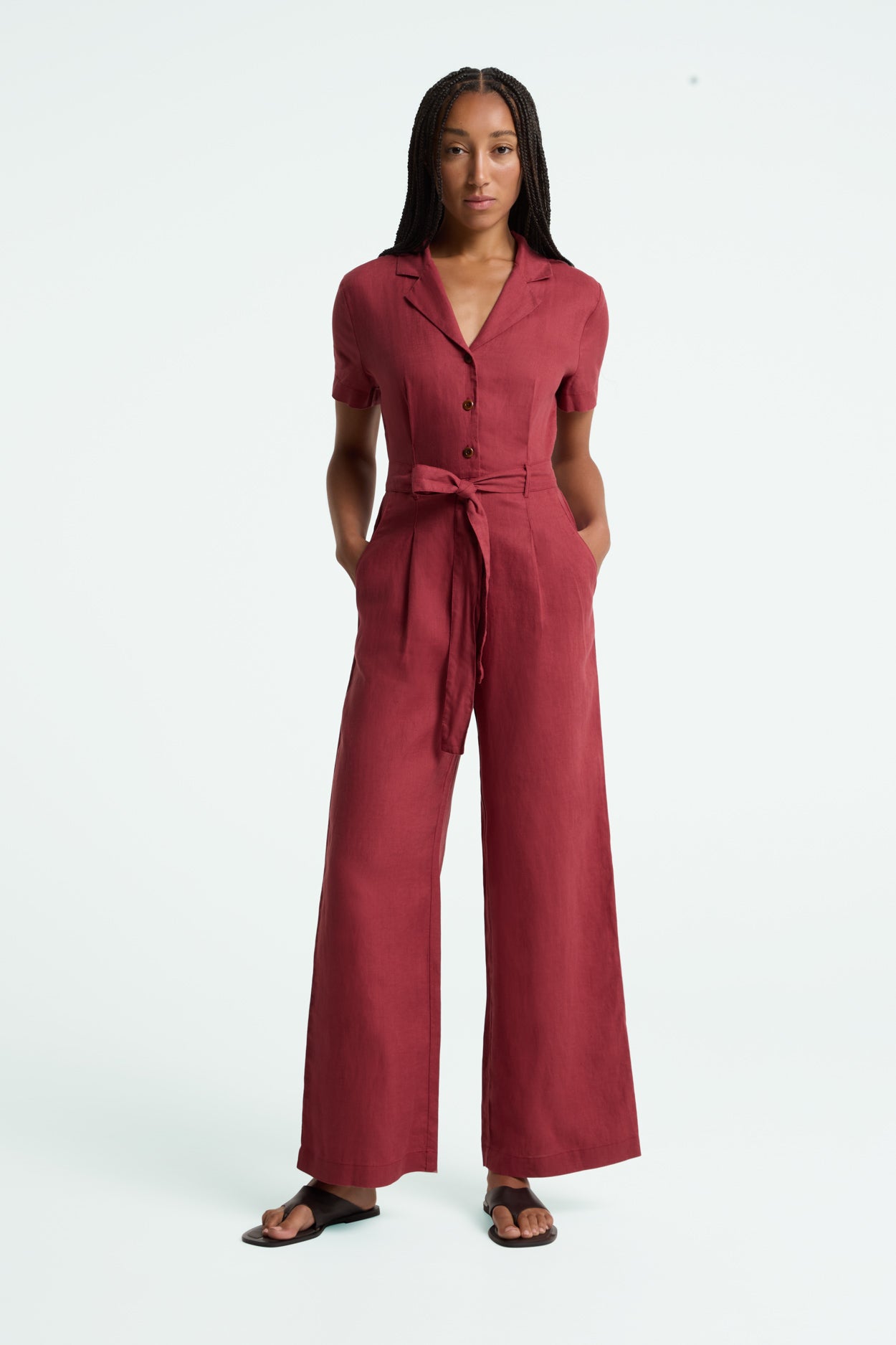 Kings Of Indigo Damen vegan Jumpsuit Leonor Ruby Wine