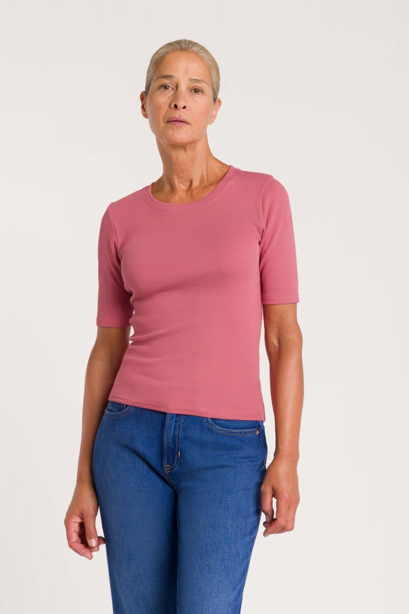 Kings Of Indigo Damen vegan T-Shirt Rina Schiefer Rose Pink