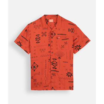 Oxbow Overhemd Lange Mouw  Viscose bedrukt overhemd met korte mouwen SNAP