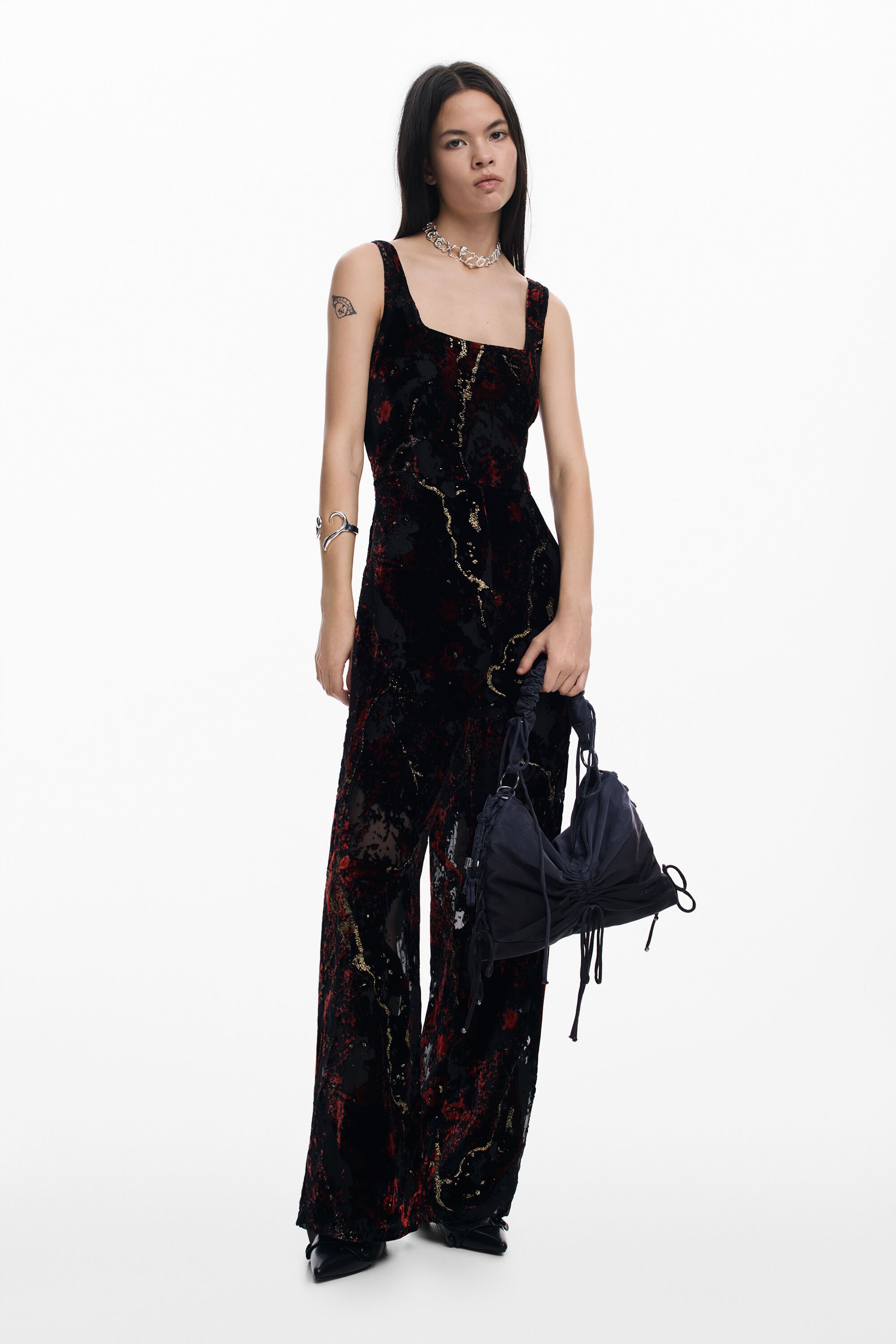 Desigual Devoré jumpsuit - BLACK