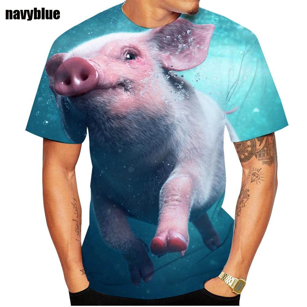 ETST 03 Populaire nieuwigheid dier varken 3D-printen T-shirt grappig varken casual zomer T-shirt XS-5XL 3XL