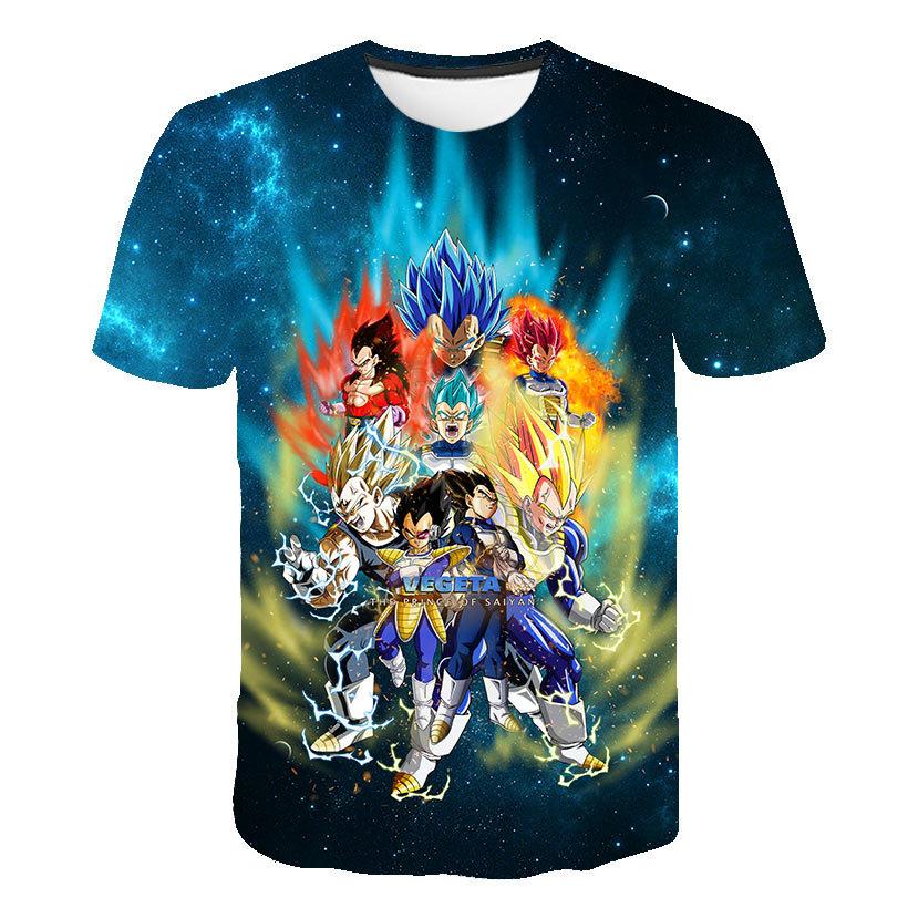 SDS003 Anime Vegeta T-shirt Dragon-Balls T-shirts Heren T-shirt Klassieke Herenkleding Harajuku Grafische Bedrukte Kleding Zomer Tops Tees S