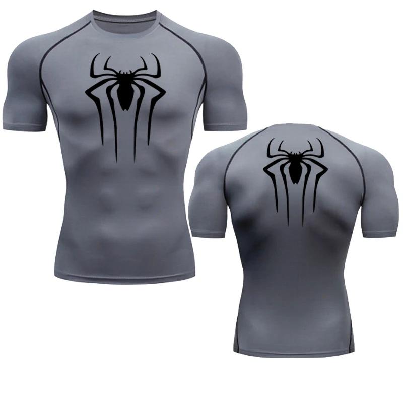 Xin nan zhuang Hardloop T-shirt Heren Korte Mouw Compressie Shirt Zomer Snel Droog Top Zwart Bodybuilding Spier Shirt Workout Ademend Gym S