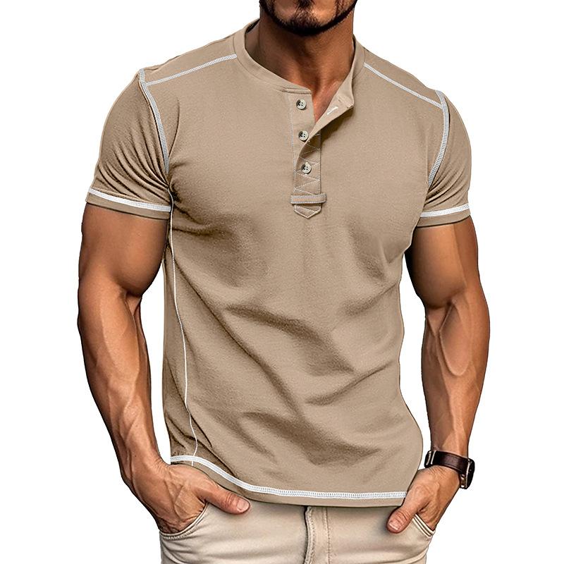 Phoca largha Men's Short Sleeve Henley Shirts Summer Button T-Shirts Casual Basic Tee Soild T-Shirts Soft Comfortable Tops Classic Athletic Fit Tee Shirt for Men XL