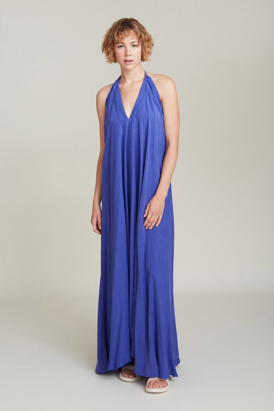 SUITE13LAB Damen vegan Kleid Multiposition Lang KÃ¶nigsblau