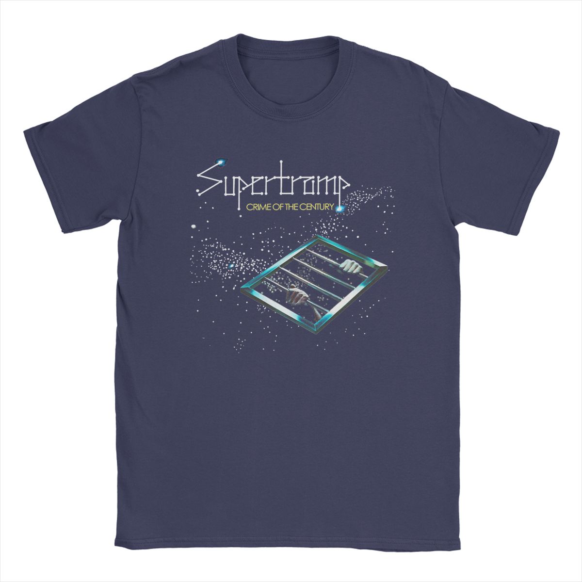 The best product for you Vrije tijd Supertramp Crime Of The Century T-shirts voor Heren O-hals Katoenen T-shirt Korte Mouw Tees Zomerkleding S marineblauwe kleur