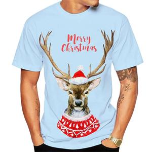 Xr 01 Kerst Eland 3D Print T-shirt Voor Mannen X'mas Harajuku Streetwear Mode O-hals Korte Mouw Tops Nieuwjaarscadeau Oversized T-shirts XL