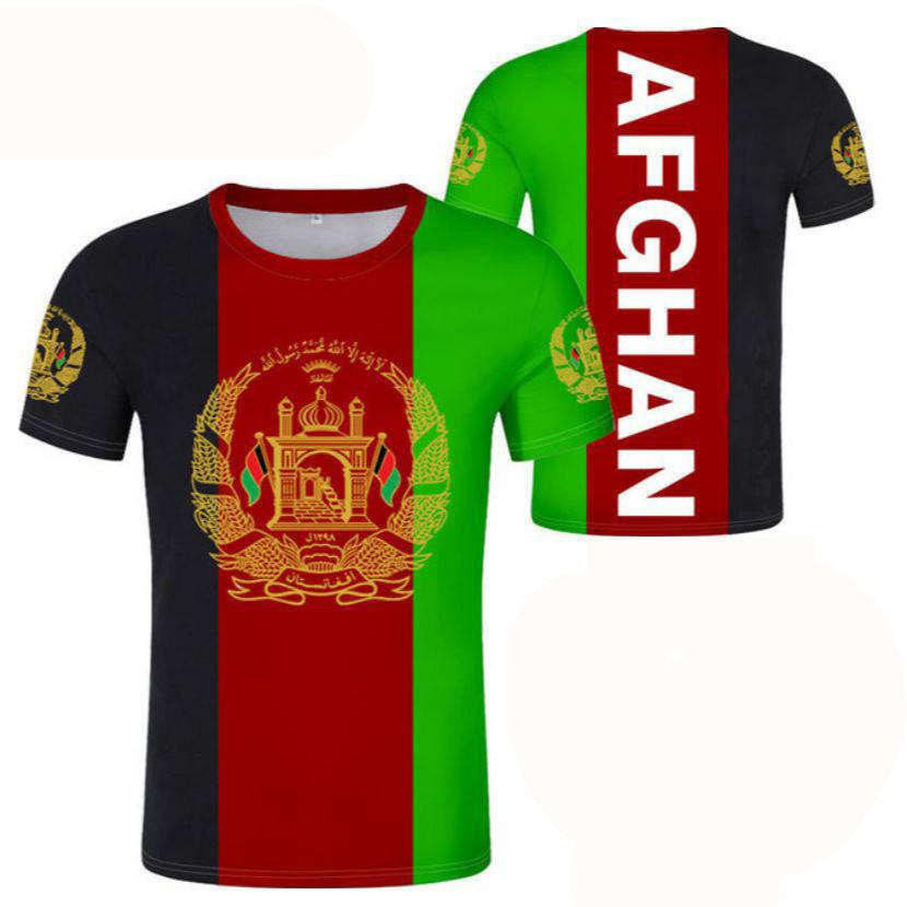 HerSight Kinder T-shirts Afghanistan Voetbal Vlag Jongens Heren T-shirt Voetbalstijl Unisex Korte Mouw Kinderstijl Geschikt voor Jongenskleding M