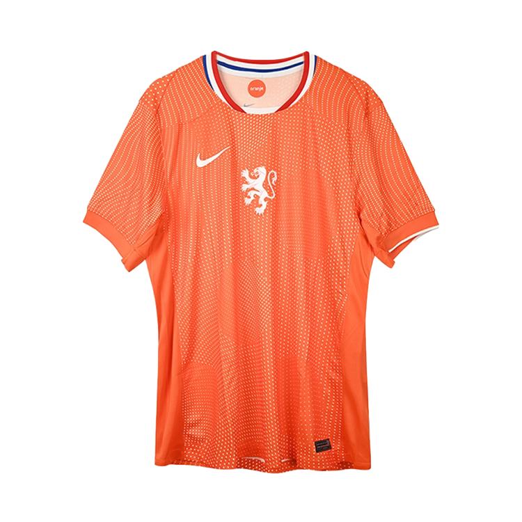 Nike Netherlands Team Home Fan Version Round Neck Fashion Soft Sports Short Sleeve Football Shirt Men Tops Orange FZ9015-819 S
