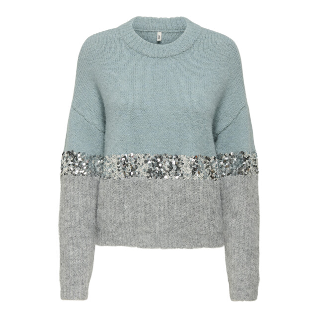 Only Trui met ronde hals ONLMAINE LIFE LS SEQUIN BLOCK O-NECK KNT