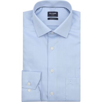 Olymp Overhemd Lange Mouw  Luxor Overhemd Diamond Structure Lichtblauw