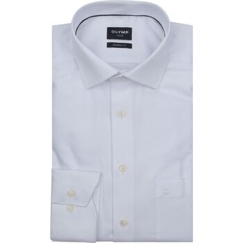 Olymp Overhemd Lange Mouw  Luxor Overhemd Diamond Structure Wit