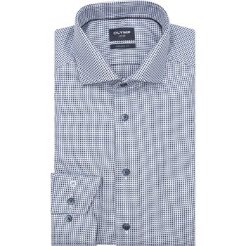 Olymp Overhemd Lange Mouw  Luxor Overhemd Print Structura Blauw