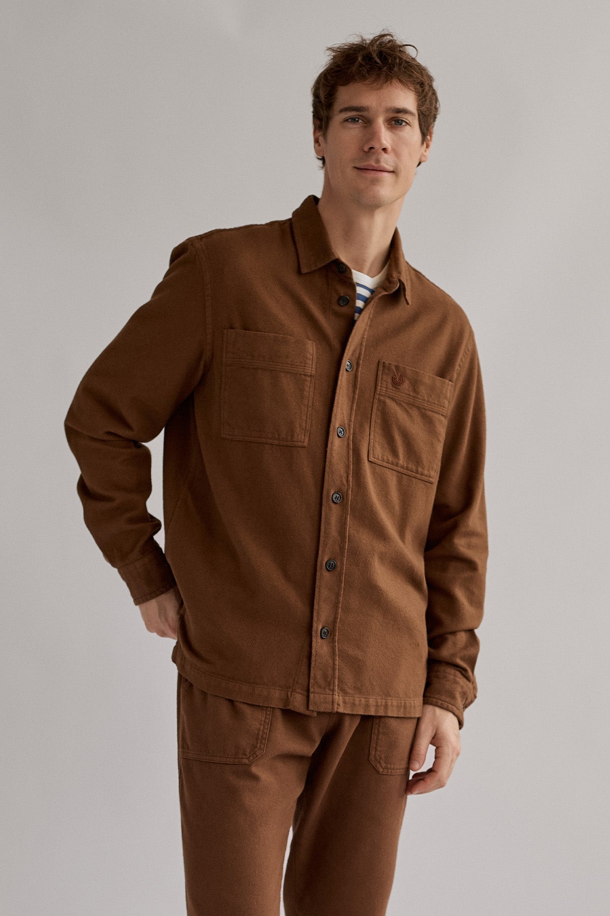 TWOTHIRDS Herren vegan Hemd Taylor Braun Sand