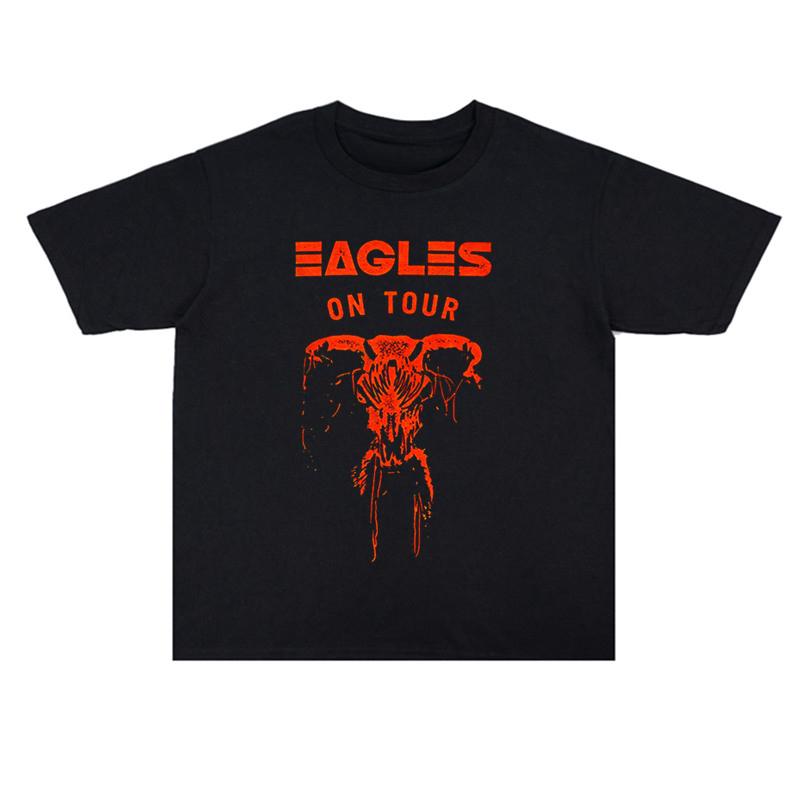Comfortable season Pop The Eagles Rock California Hotel Bedrukt T-shirt Losse Korte Mouw Heren en Dames Street Katoen Comfortabel XL