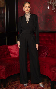 Jurkjes Party: Iconic Structured Jumpsuit Zwart