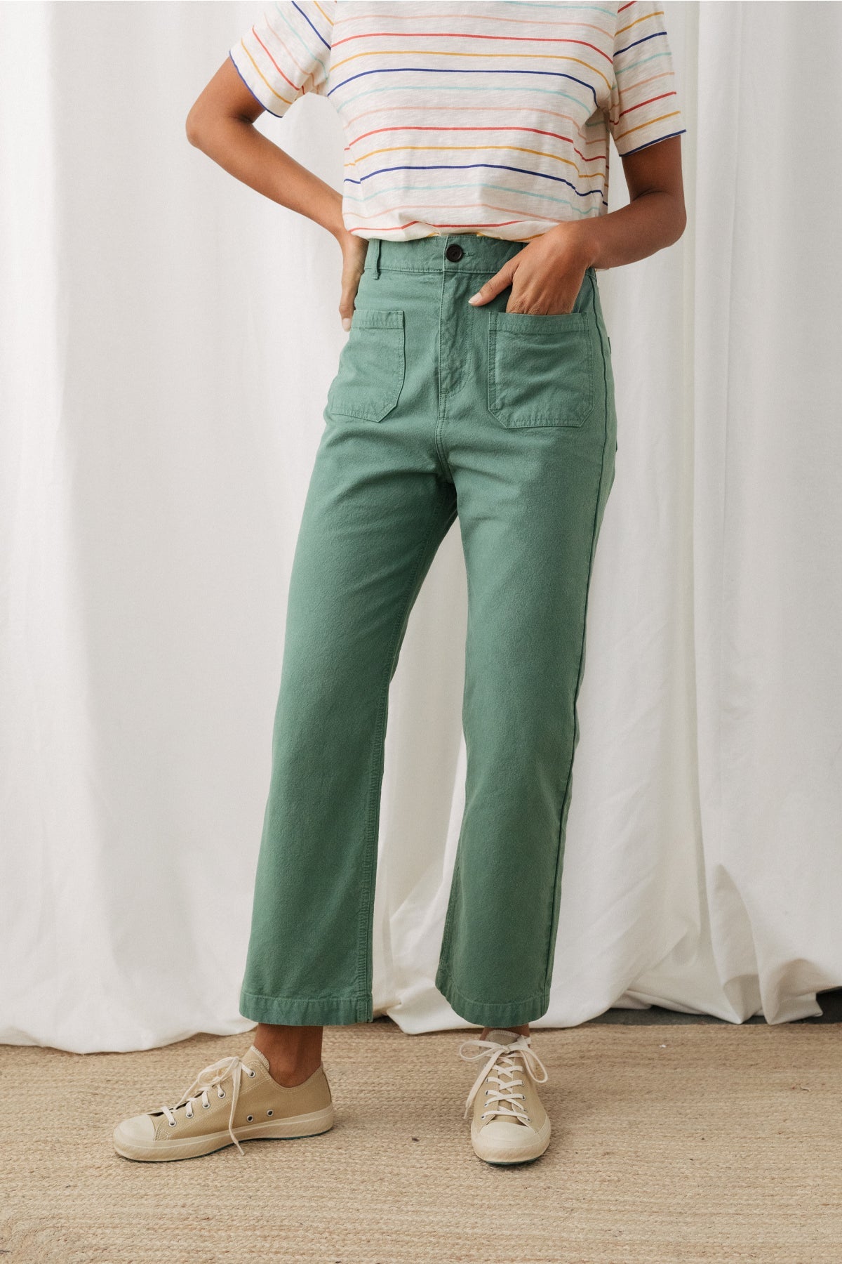 TWOTHIRDS Damen vegan Hose Yunosti Salbei Gr&Atilde;&frac14;n