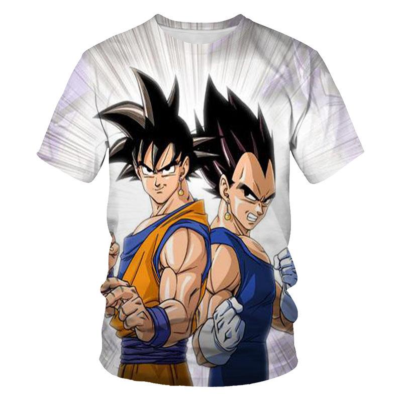 Haijian02 Anime Dragon Ball Goku Print T Shirts Cartoon Shirt Summer Breathable T-shirt And Comfortable T-shirts Mens Clothes Tops L