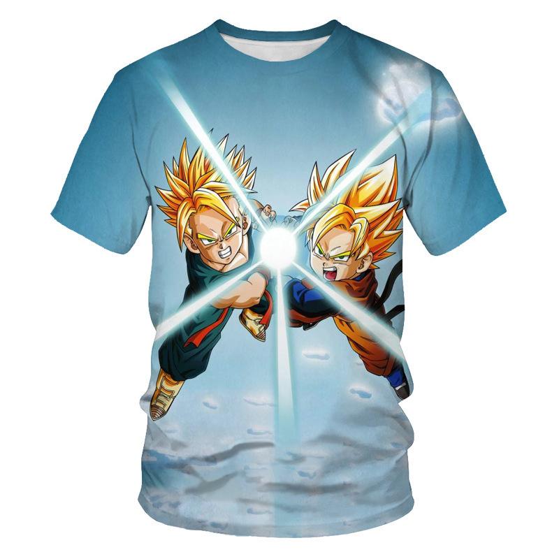 Haijian02 Anime Dragon Ball Goku Print T Shirts Cartoon Shirt Summer Breathable T-shirt And Comfortable T-shirts Mens Clothes Tops L
