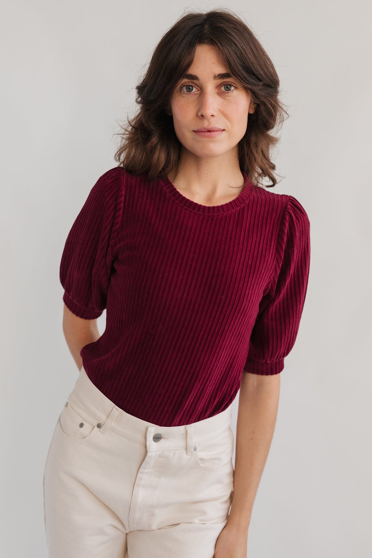 TWOTHIRDS Damen vegan Top Horst Dark Cranberry