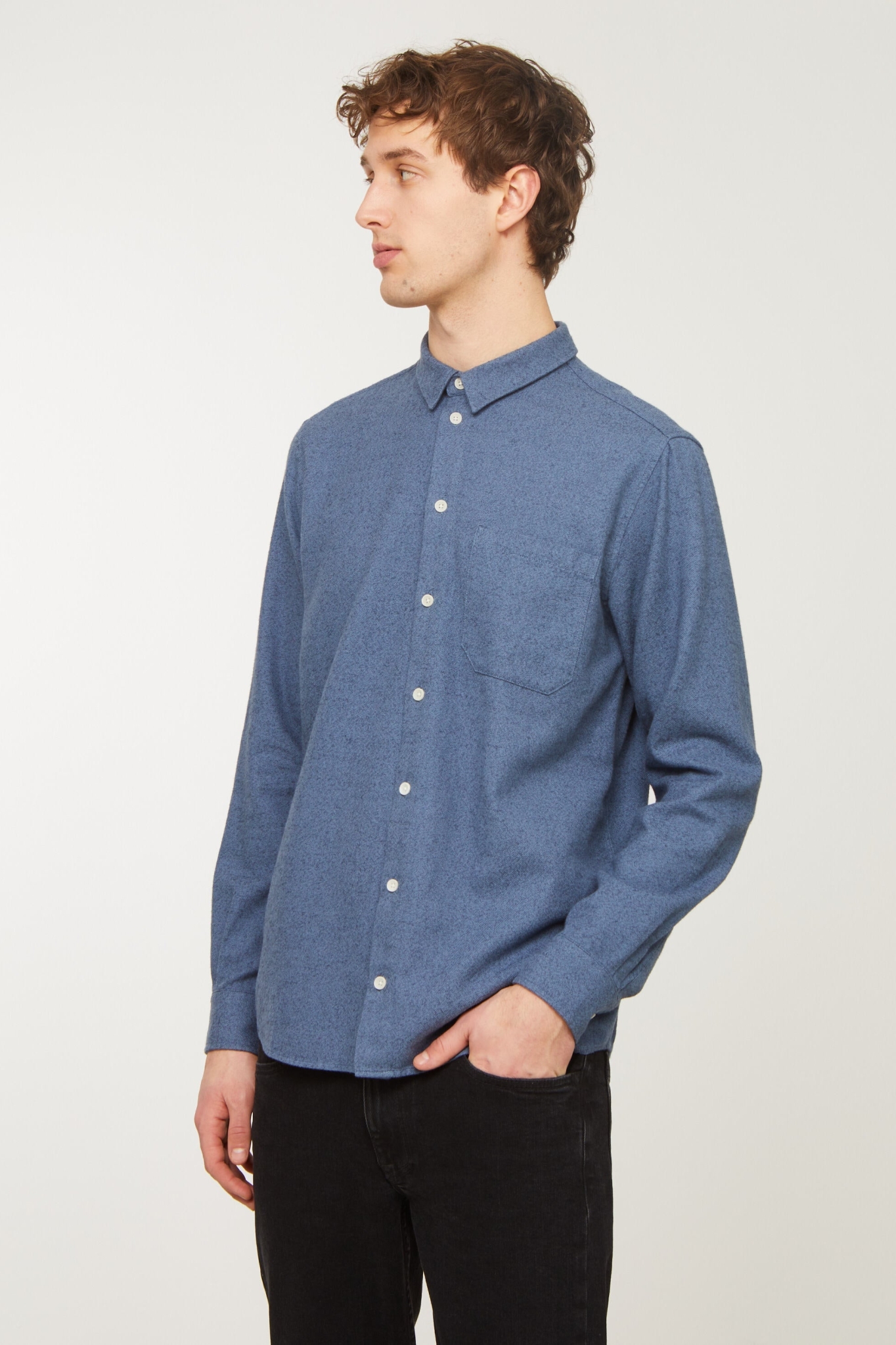 Recolution Herren vegan Hemd Bamboo Dunkel Arktisch Blau