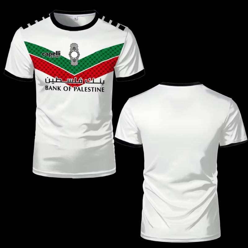 Haijian03 Heren Palestijnse Vlag T-shirts Herenkleding T-shirt Palestina Voetbalshirt Heren T-shirts Volwassen & Kinderen T-shirt Licht Voetbaltenue S
