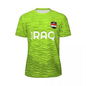 ETST WENDY 005 IRAQ-vlag 3D-geprint T-shirt voor heren Zomer korte mouwen mesh T-shirt voor voetbal, hardlopen, fietsen, tennis, fitnessfans 2XL