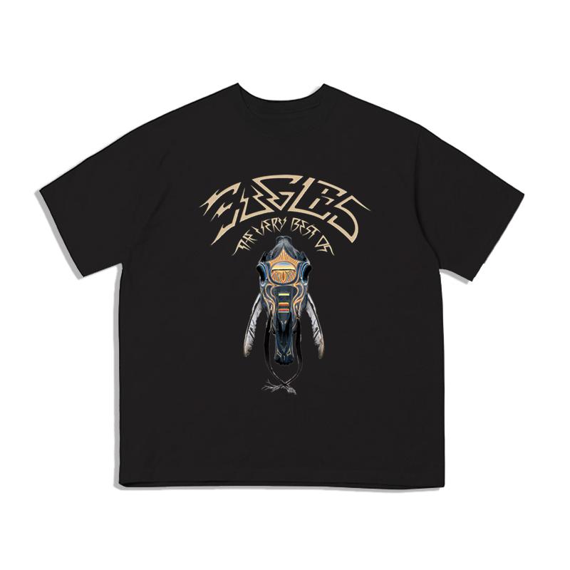 Comfortable season Pop The Eagles Rock California Hotel Bedrukt T-shirt Losse Korte Mouw Heren en Dames Street Katoen Comfortabel XL