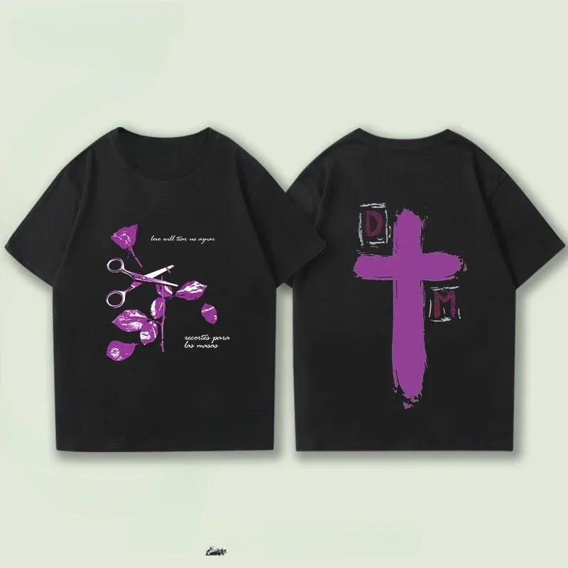 ZheXiong TEE 2025 Heren Dames T-shirt Casual Depeche Negative Schedel Mode Katoenen T-shirt Grafisch Oversized Sport Tops Kleding Streetwear Tops 2XL