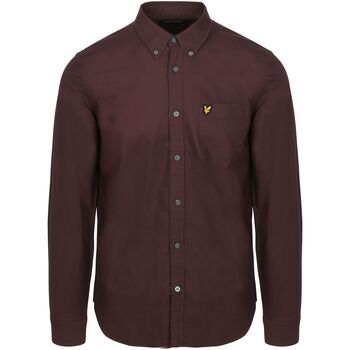 Lyle And Scott Overhemd Lange Mouw  Lyle Scott Shirt Plain Oxford Bordeaux