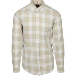 Boss Overhemd Lange Mouw  Rickert Overhemd Ruit Beige