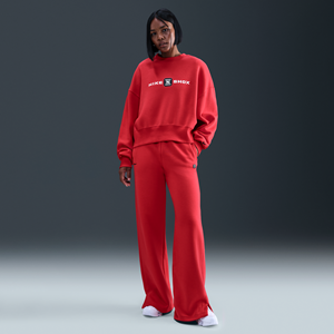 Nike Phoenix Fleece Show damesbroek met hoge taille - Rood