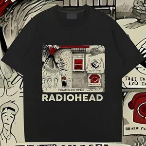 The most comfortable way to travel RADIOHEAD Tops Oversize Round Neck T Shirt Loose Harajuku For Men Woman Tees Printed Tshirt Streetwear Summer Clothes XXXXXL zwart
