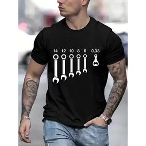 The most comfortable way to travel T Shirts for Men Clothing Wrench  Wrenches Beer Bottle Opener Tools Humorous T-Shirts Crewneck Tees Short Sleeve Oversized Tops XXXXXL zwart
