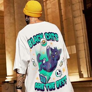 Custer 05 Clothing Mall Herenmode Bedrukking Teeshiphop Graffiti Korte mouwen Heren Ins Tide Losse Hiphop Hiphop T-shirt Heren Pullover T-shirt L