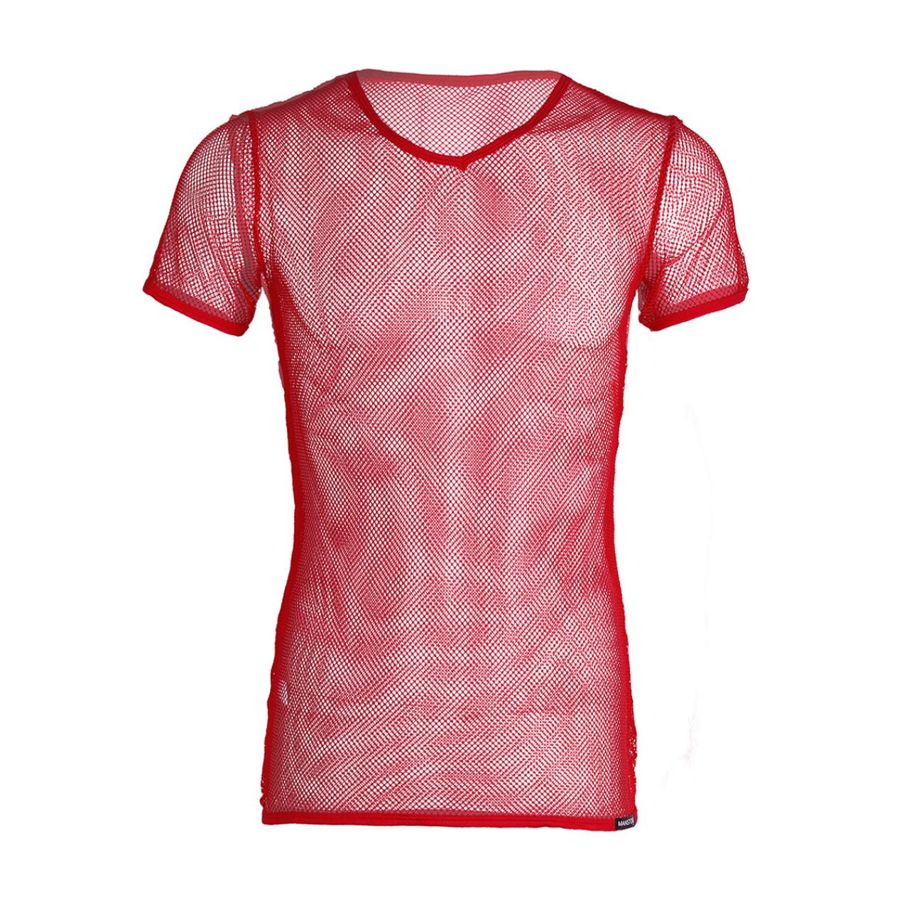 IEFiEL Zomer Cool Mesh Slim Casual T-shirt met korte mouwen Mesh T-shirt Man Doorzichtig vest Tops M