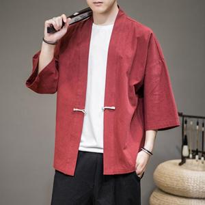 DSorothy Solide Haori Heren Japanse Kleding Japanse Mode Kawaii Kleding Heren Kimono voor Man Shirt XL