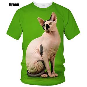 Laoxu Nieuwe mode zomer hot sale 3D Sphynx kat heren/dames T-shirt 3D print korte mouwen ronde hals heren tops 6XL