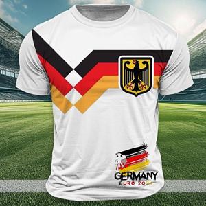 Wendy 3 Duitsland Nationale Vlag Print T-shirt Voor Heren Outdoor Jersey Sport Tops Casual O-hals Losse Korte Mouw Zomer Deutschland Tees 3XL